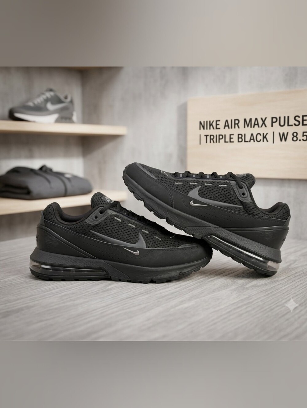 Nike Air Max Pulse 'Triple Black' Everyday Athleisure Shoes | Women Size 8.5